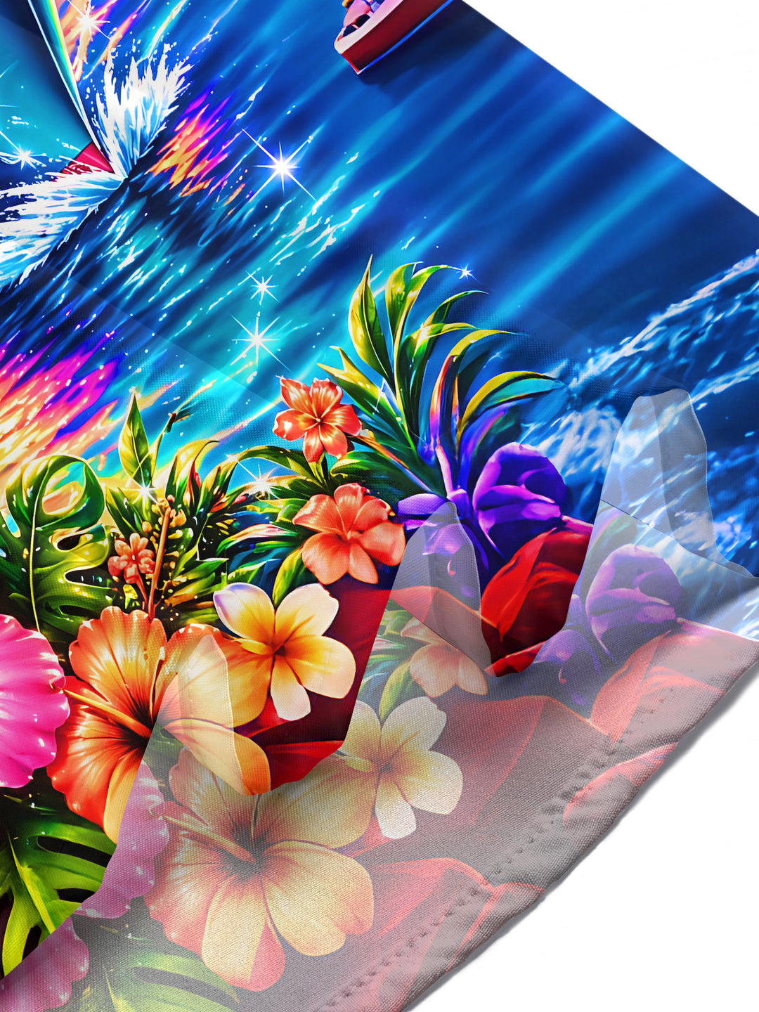 Hawaiian Colorful Cruise Castle Sunset Landscape Women's Short Sleeve Shirts