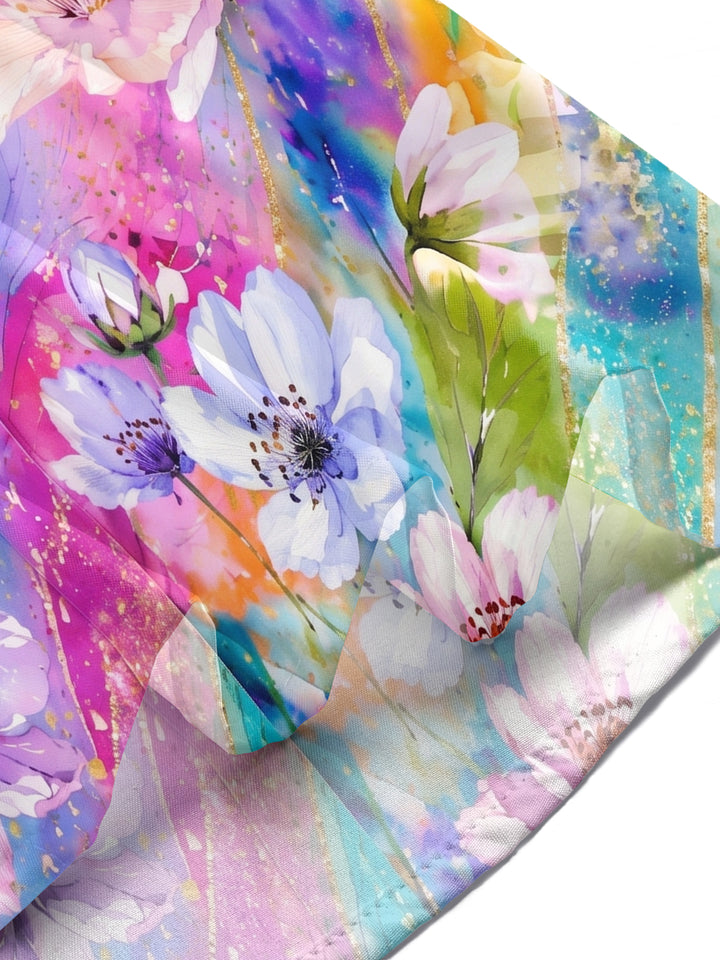 Art Gilding Watercolor Floral Women's Short Sleeve Shirts