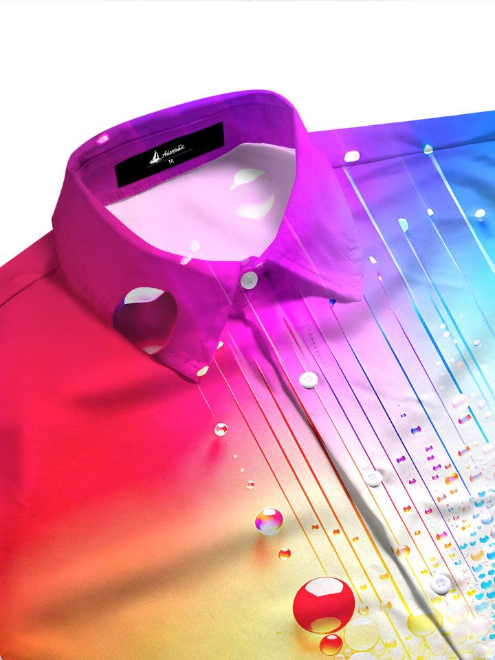 Gradient Color Bubbles Women's Short Sleeve Shirts