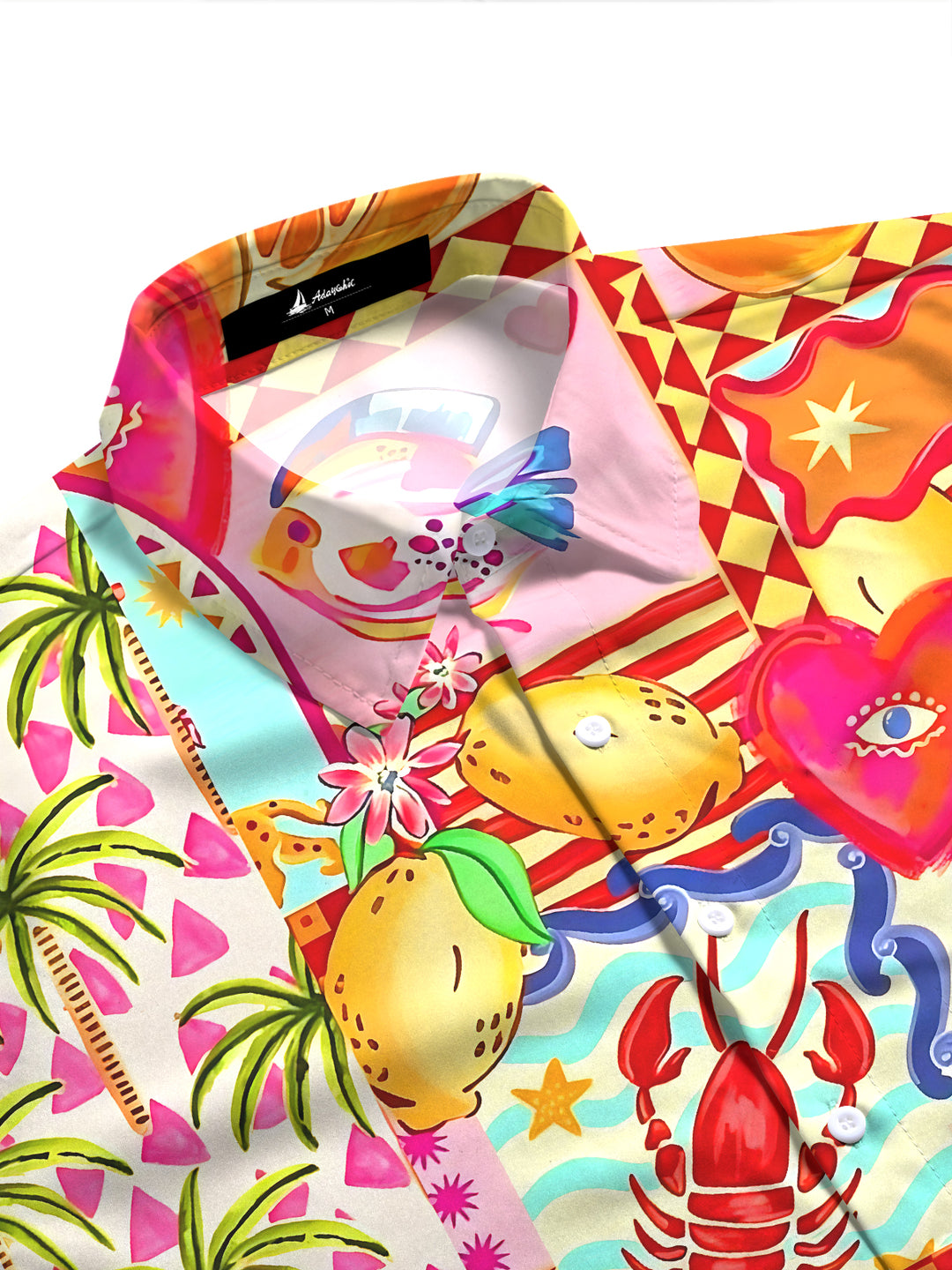 Hawaiian Cocoa Trees Lobster Crab Women's Short Sleeve Shirts