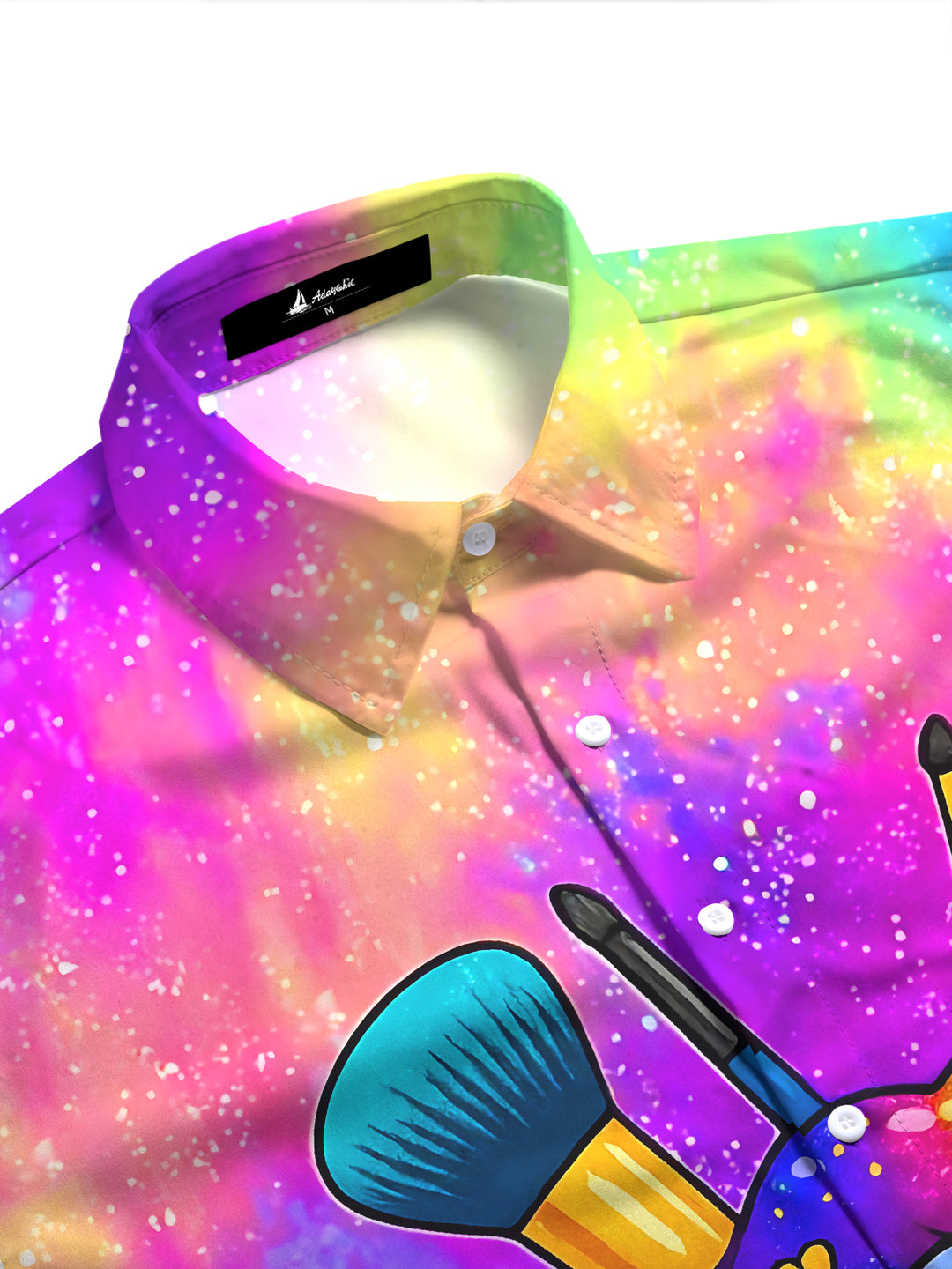 Colorful Tie-Dye Lips & Makeup Women's Short Sleeve Shirts