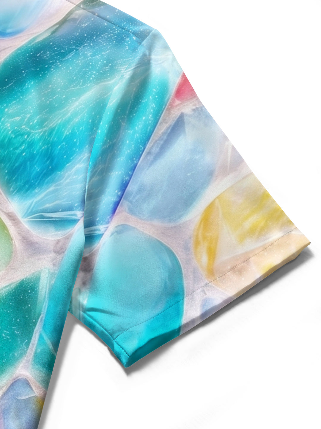 Art Abstract Colorful Crystal Rough Stone Women's Short Sleeve Shirts