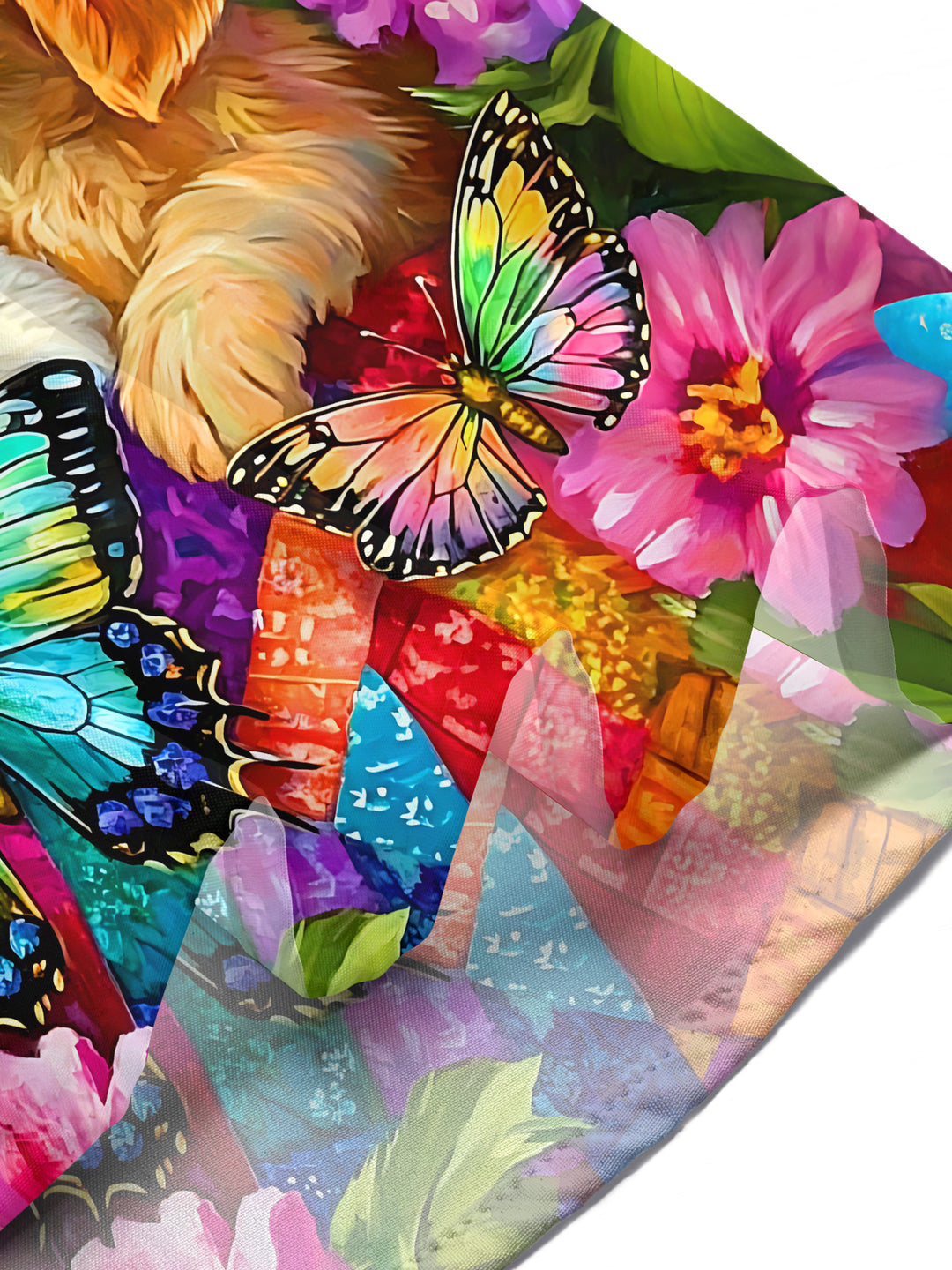 Funny Cute Cat Puppy Dog Daisy & Butterfly Floral Women's Short Sleeve Shirts