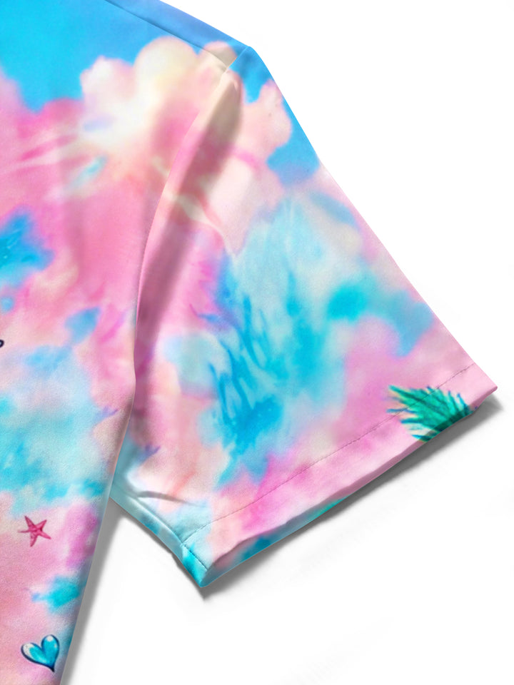 Tie-Dye Ocean Cruise Dolphin Island Vacation Women's Short Sleeve Shirts