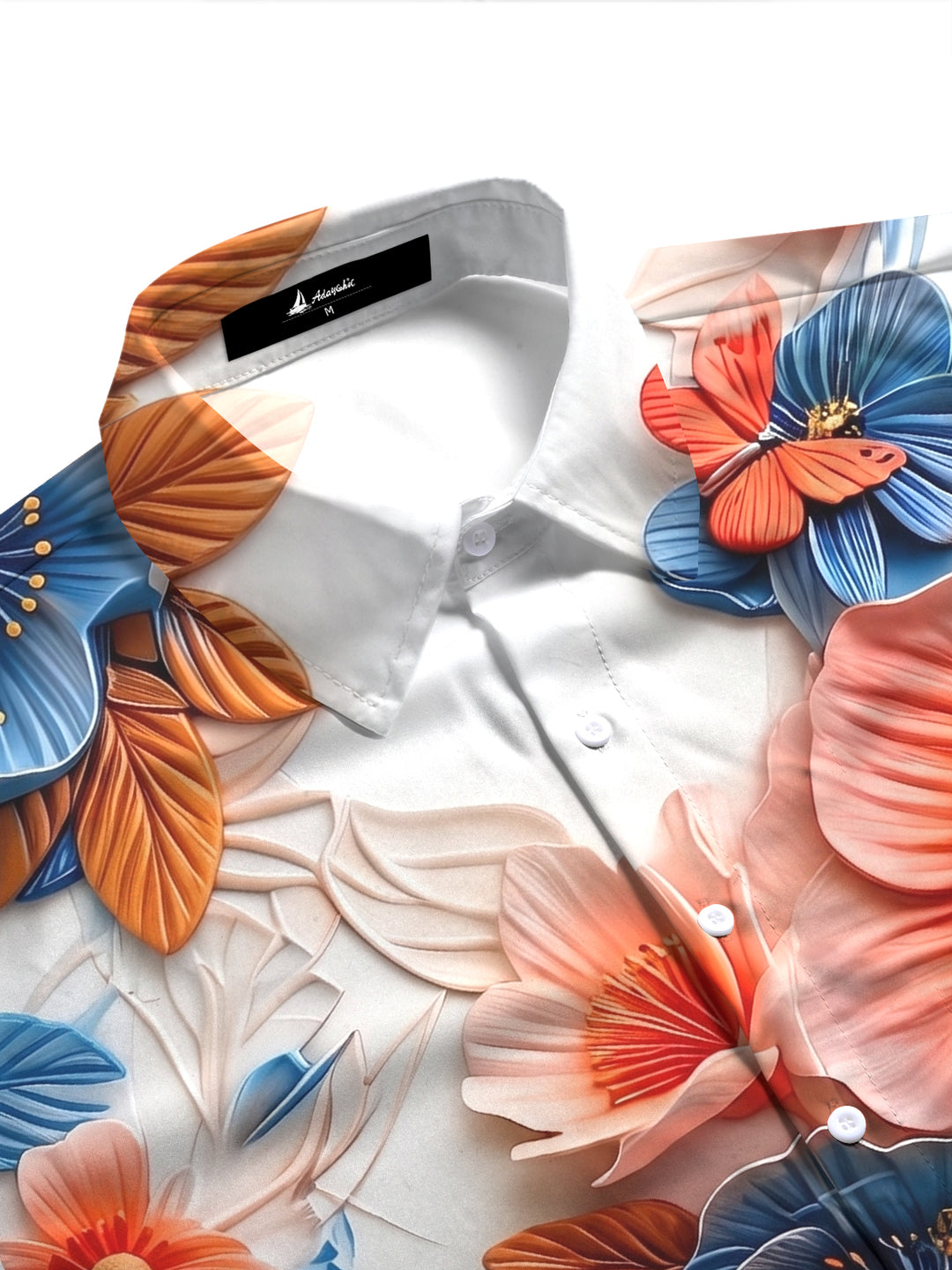 Art 3D Stereoscopic Floral Butterfly Women's Short Sleeve Shirts