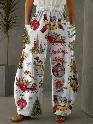 Women's Christmas Retro Print Casual Pants – Wonder closets