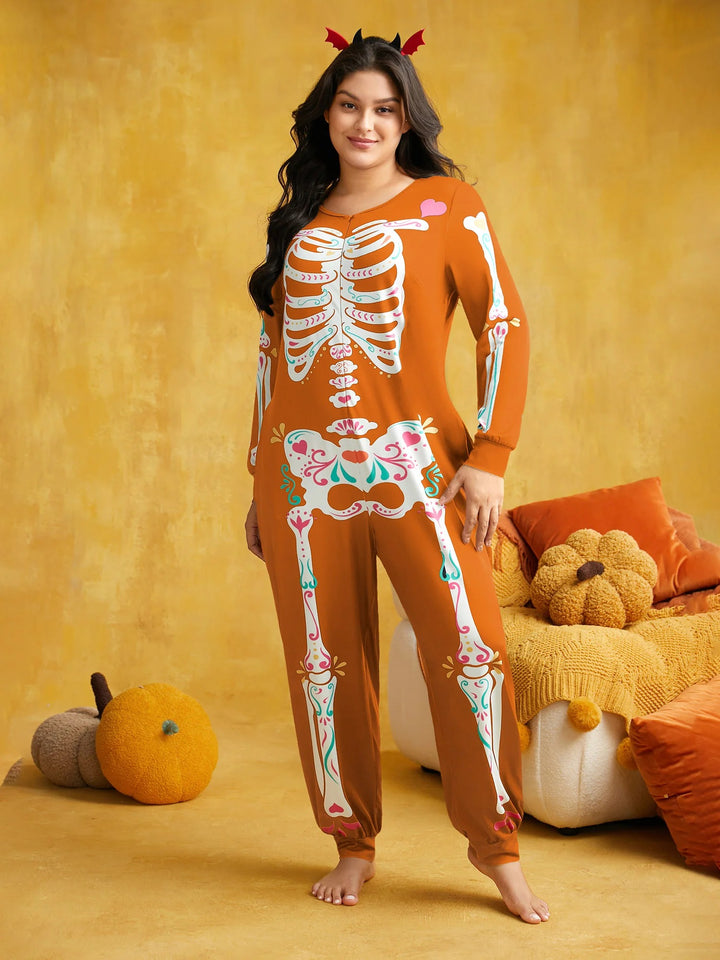 Skeletal Rib Invisible Zipper Romper