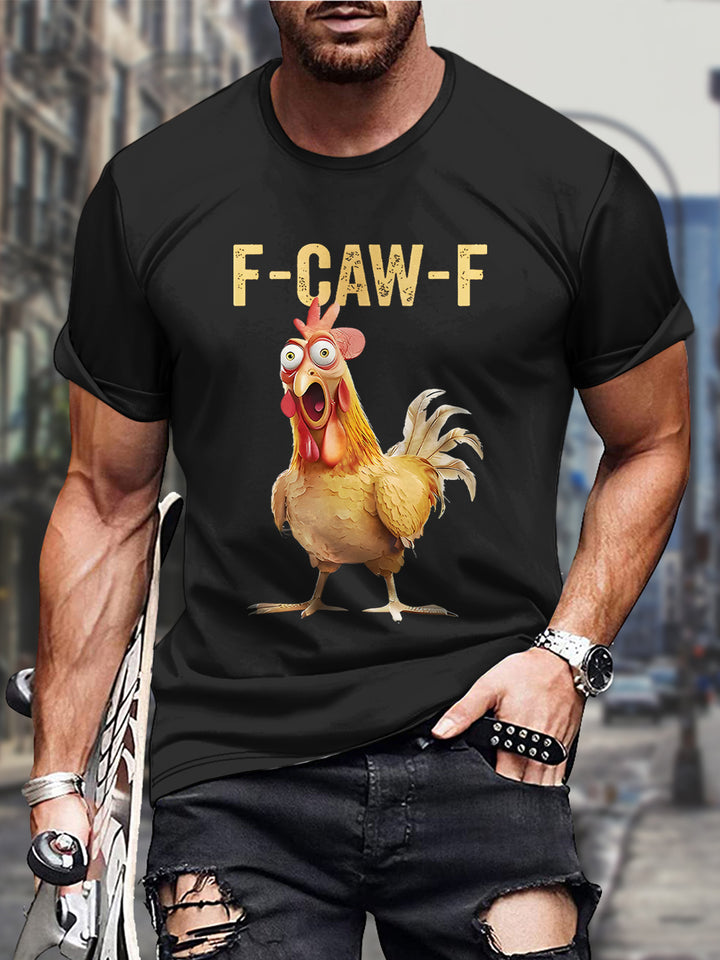F-Caw-F Chicken Funny Round Neck Men's T-shirt