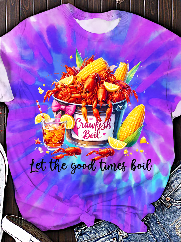 Crawfish Watercolor Crew Neck T-shirt