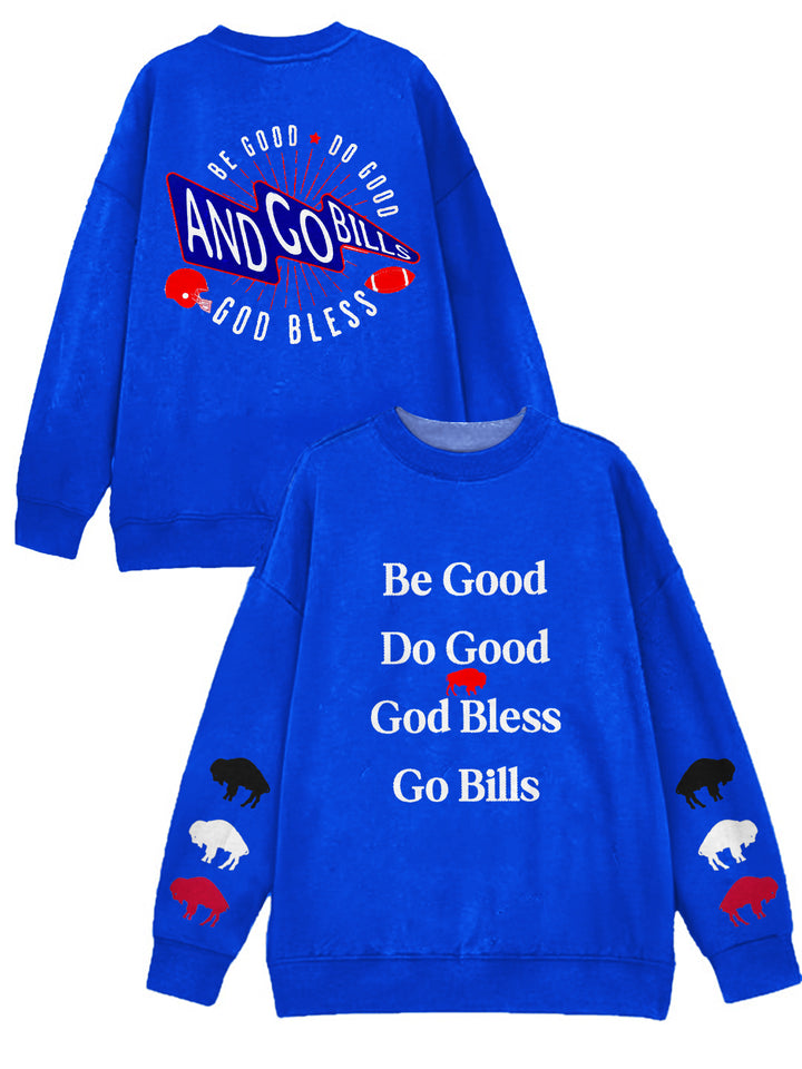Be Good Do Good God Bless Front And BackPrinted Long Sleeve Casual Top