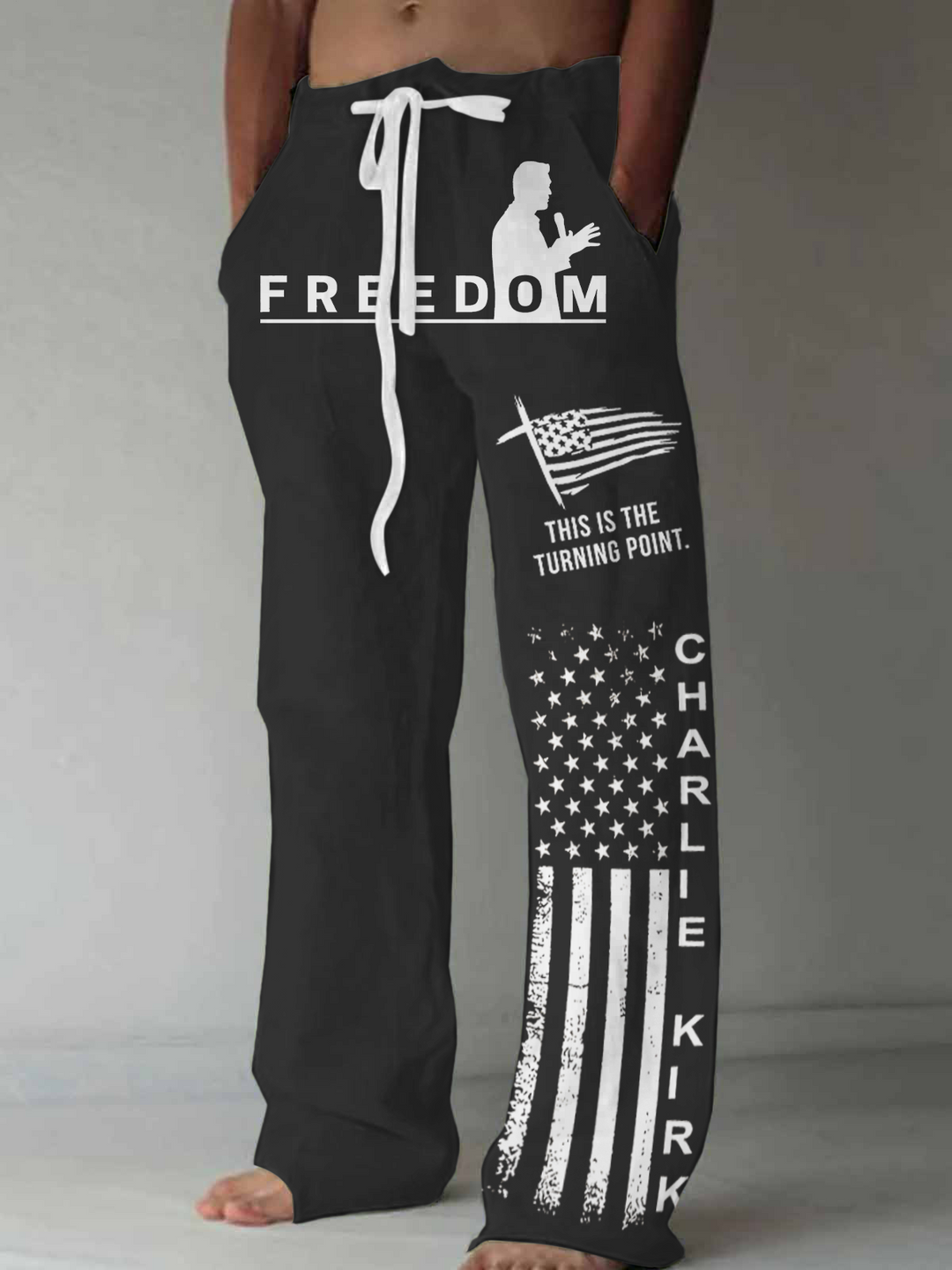 Men's Charlie Kirk Freedom Casual Elastic Waist Pants