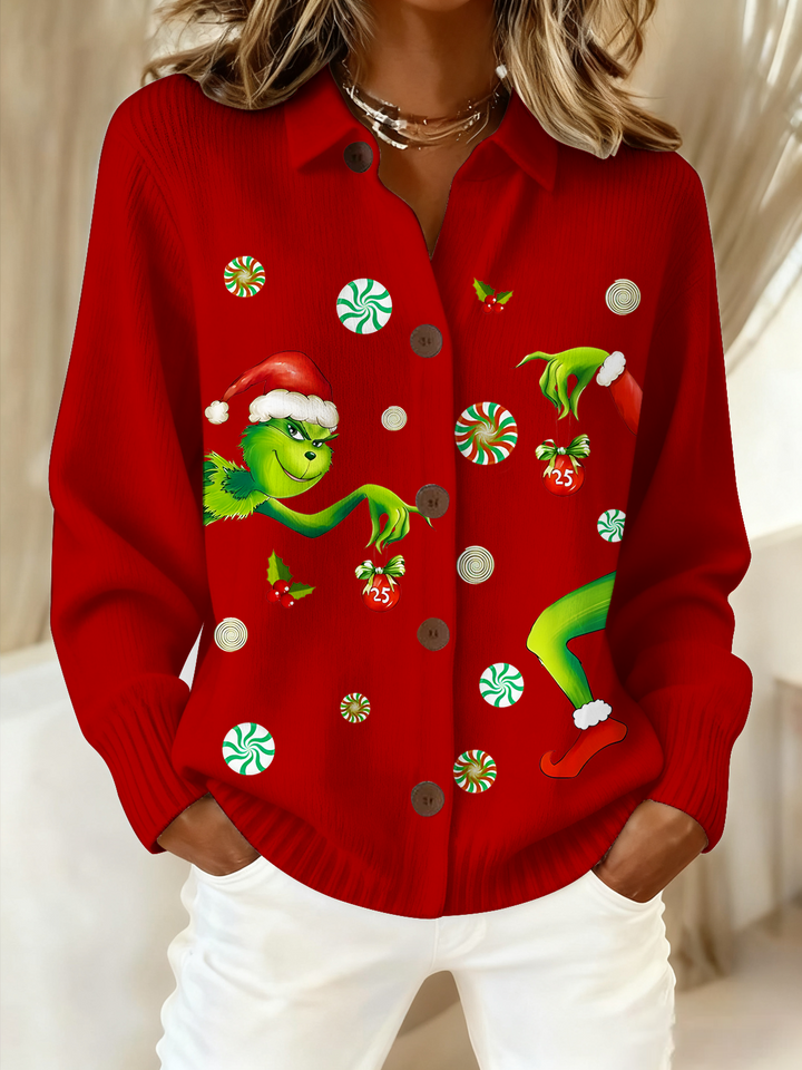 Women's Merry Christmas Fun Grinch Cardigan