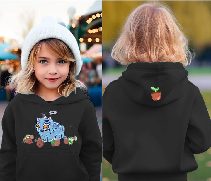Demon Cat Derpy Children's Hooded Hoodie