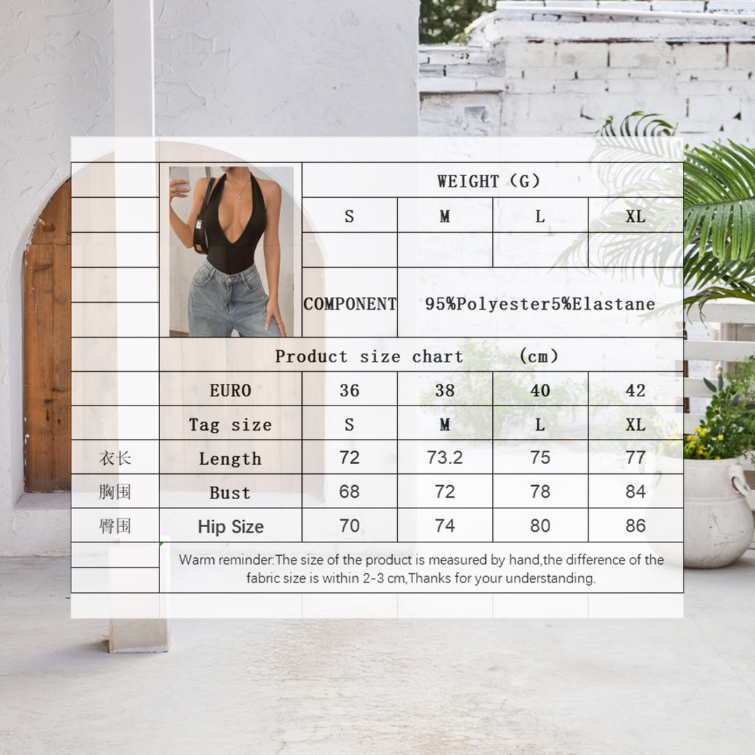 Deep V Bodysuit Halter V Neck Sexy Body Suit Fashion Tops Slim Fit Going Out Tops for Vacation Night Out easy to use