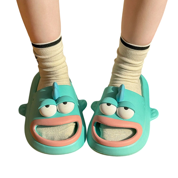 Fish Slippers for Women Open Toe Indoor Funny Animal Slippers Cartoon Anti-Slip Shower Slides for Bedroom ingenious