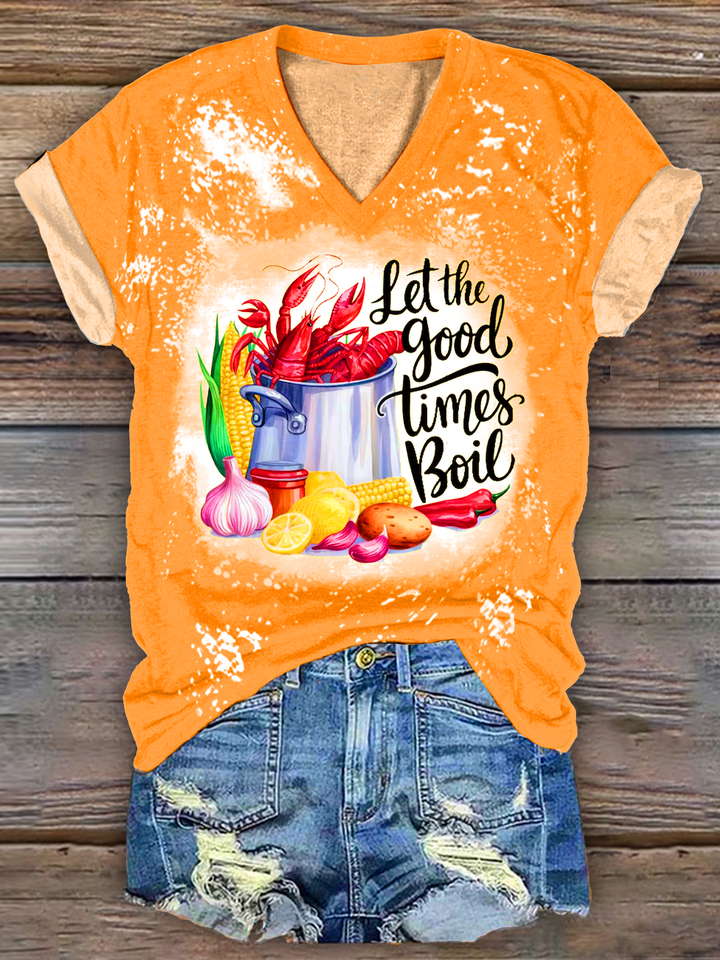 Crawfish Boil Pot V-neck T-Shirt