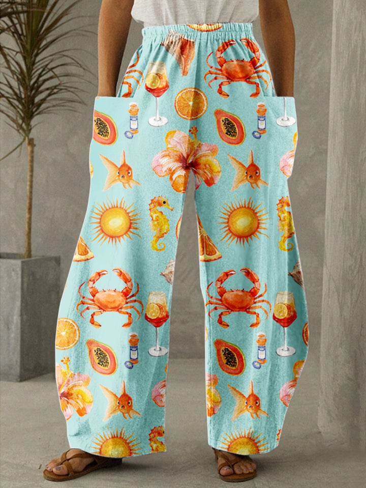 Crawfish Season Print Casual Pants