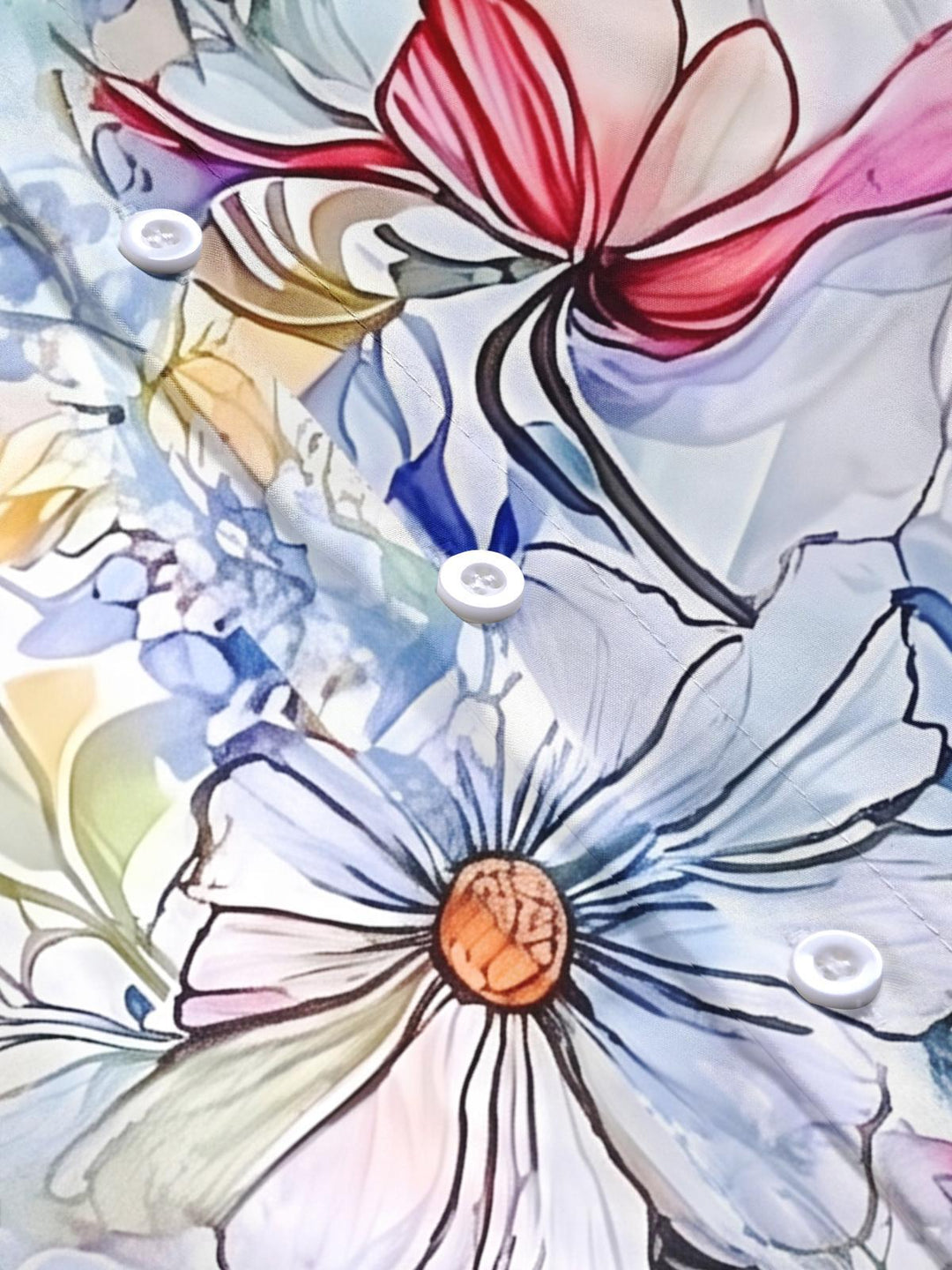 Art Pastel Watercolor Floral Women's Short Sleeve Shirts
