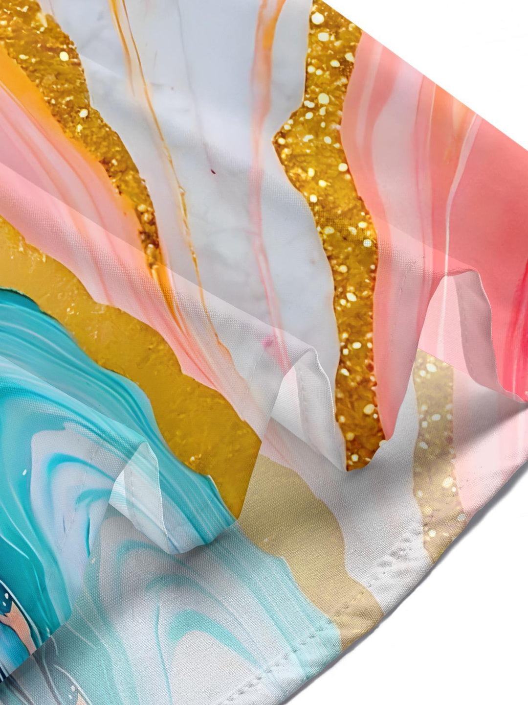 Abstract Art Gold Foil Fluid Marble Women's Short Sleeve Shirts