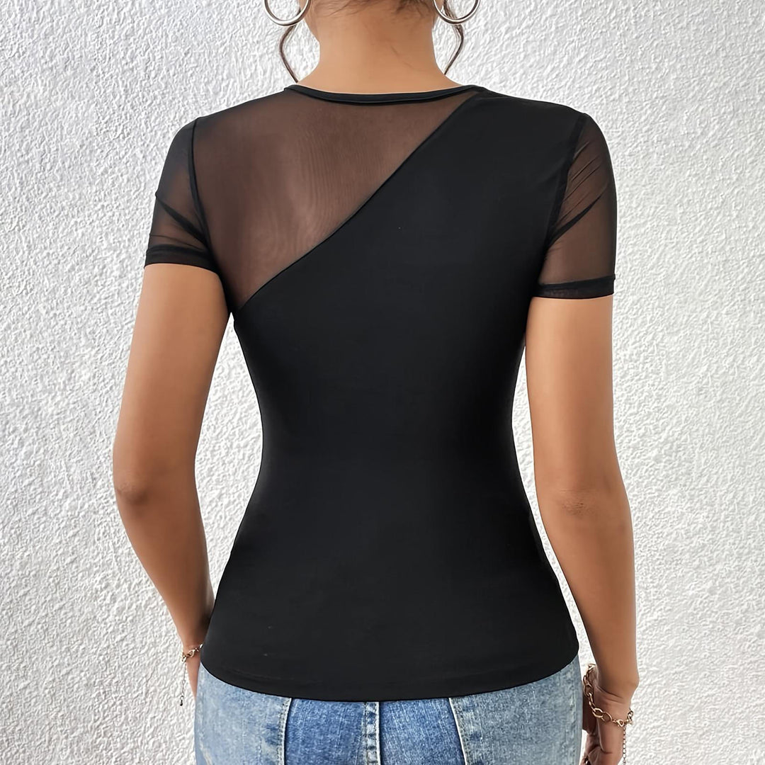 Sheer T Shirts for Women Sheer Mesh Black Slim Fit Tees Sexy Crew Neck Clubwear for Party Nightclub Dating enjoyable
