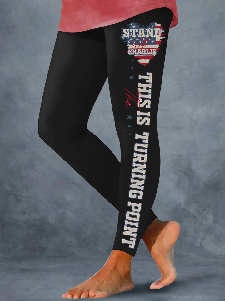 Justice For Charlie Kirk Freedom Print Leggings