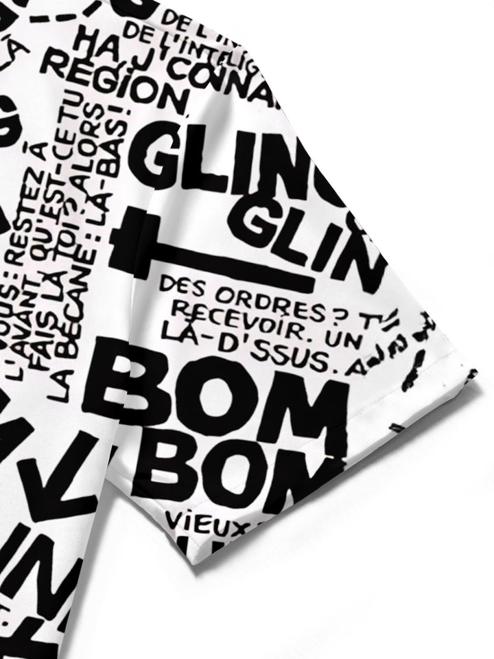 Letter Print Women's Short Sleeve Shirts
