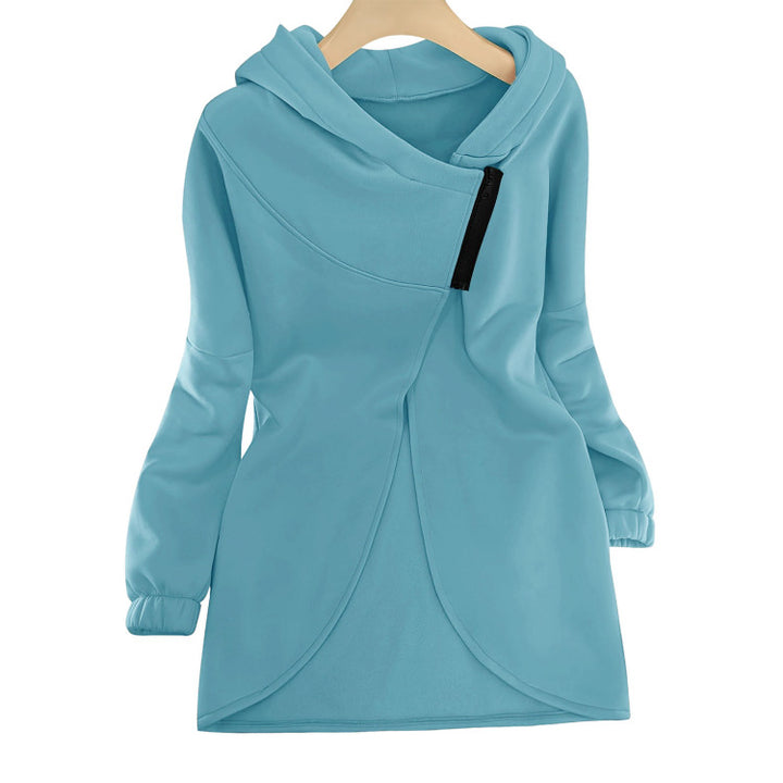 Oversized Zip Up Hoodie for Women Asymmetric Long Sleeve Trendy Hoodies Jackets with Large Hood for Travel attractively