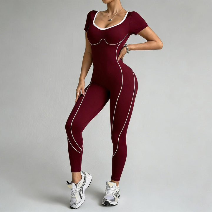 Gym Jumpsuits for Women Butt Lift Short Sleeve Workout Jumpsuit Seamless Long Bodysuits for Home Fitness bearable