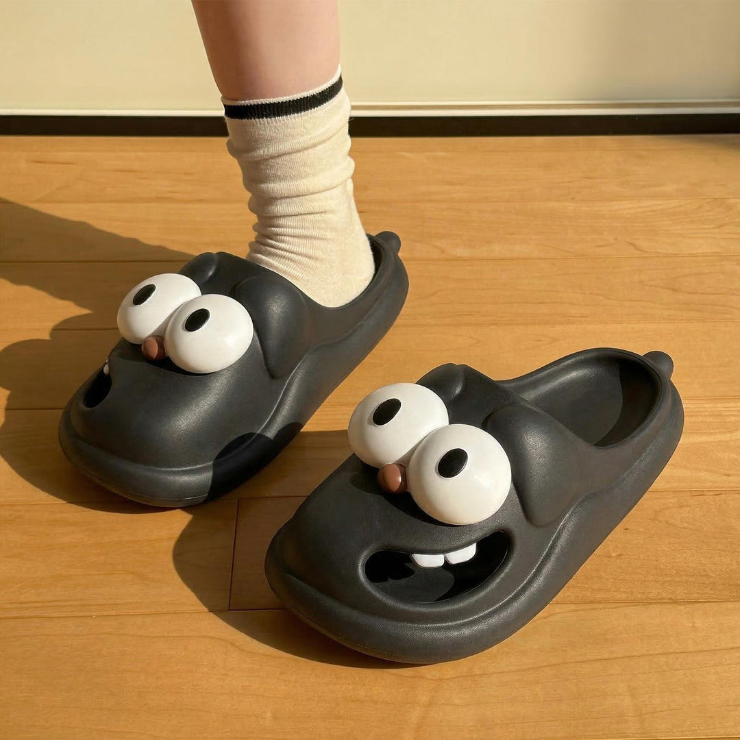 Animal Slippers for Women Closed Toe Cartoon Dog Slippers Casual Thick Sole Indoor Slides for Home Bedroom heathly