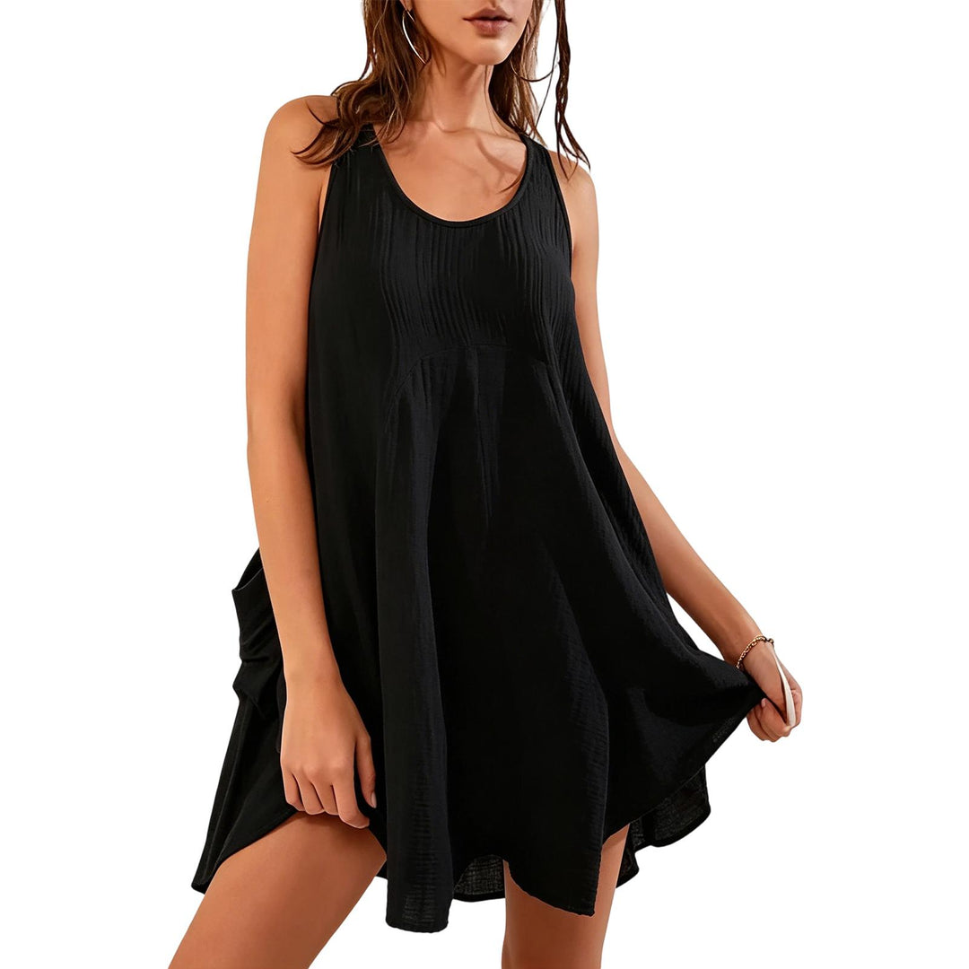 Babydoll Dress for Women Scoop Neck Loose Tank Top Dress Sleeveless Swing Flowy Sundresses for Daily Wear gorgeous