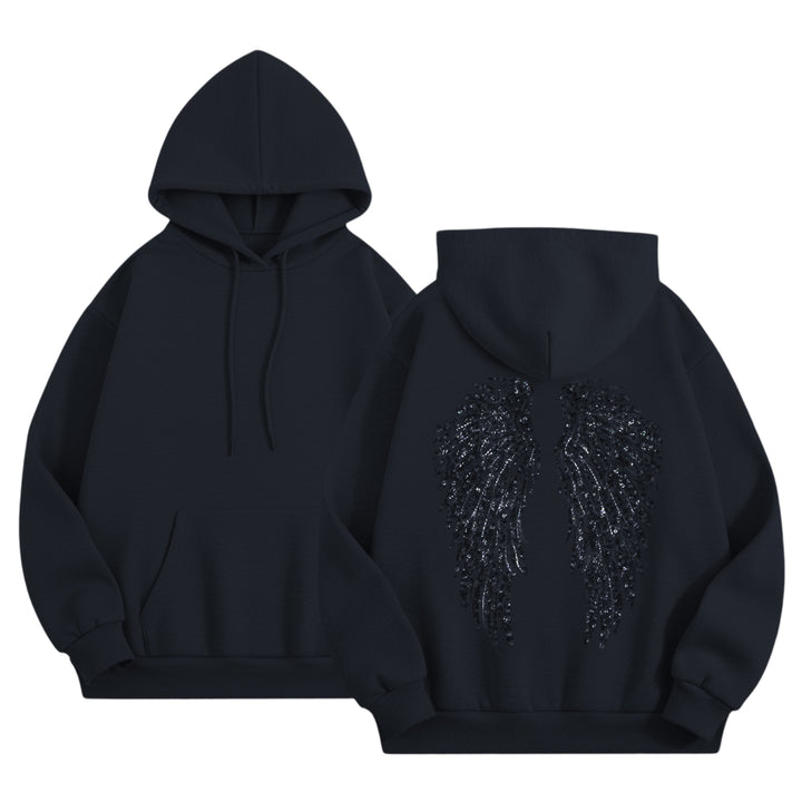Angel Wings Hoodie Women Sequin Glitter Casual Oversized Long Sleeve Pullover Hoodies Trendy Tops for Travel here