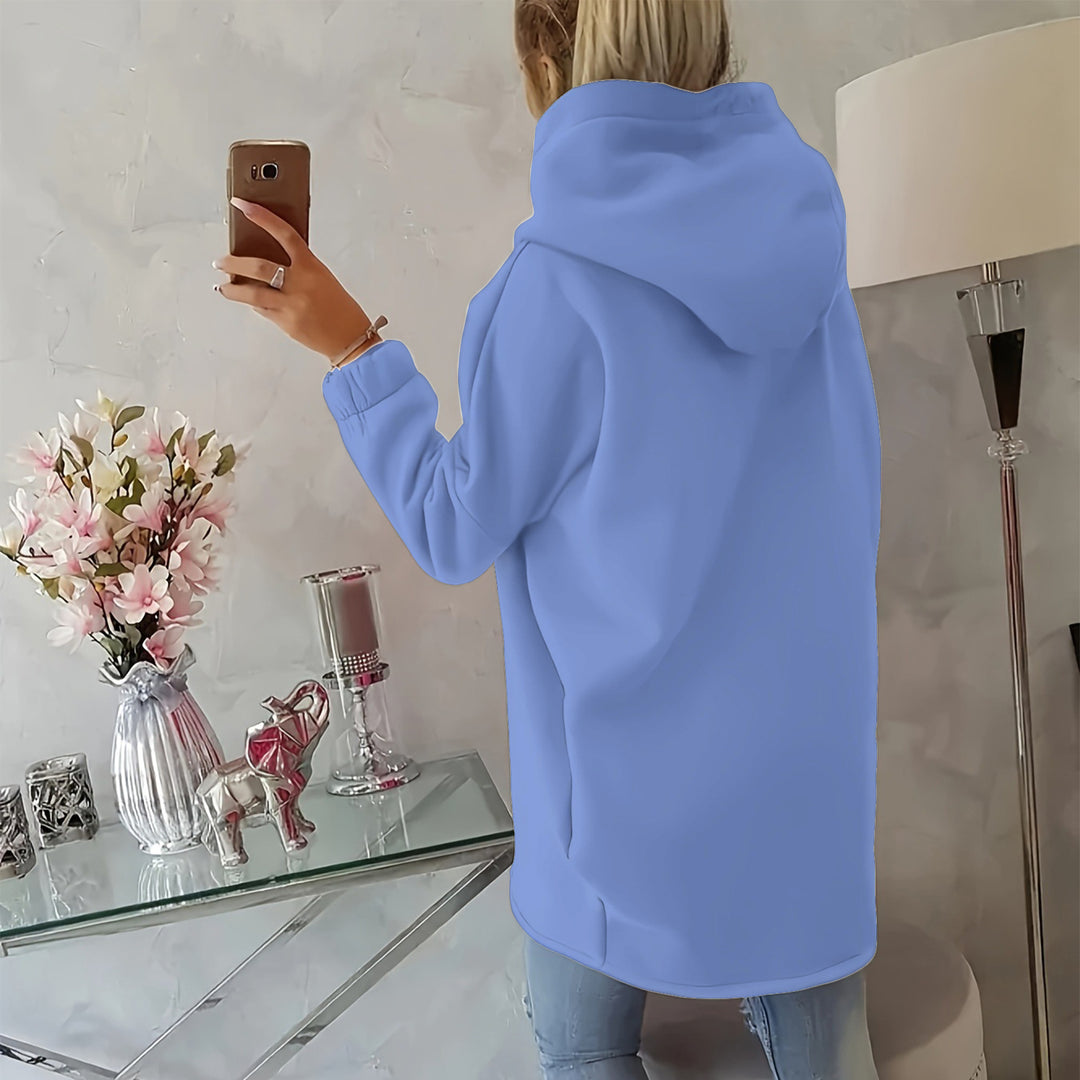 Oversized Zip Up Hoodie for Women Asymmetric Long Sleeve Trendy Hoodies Jackets with Large Hood for Travel attractively