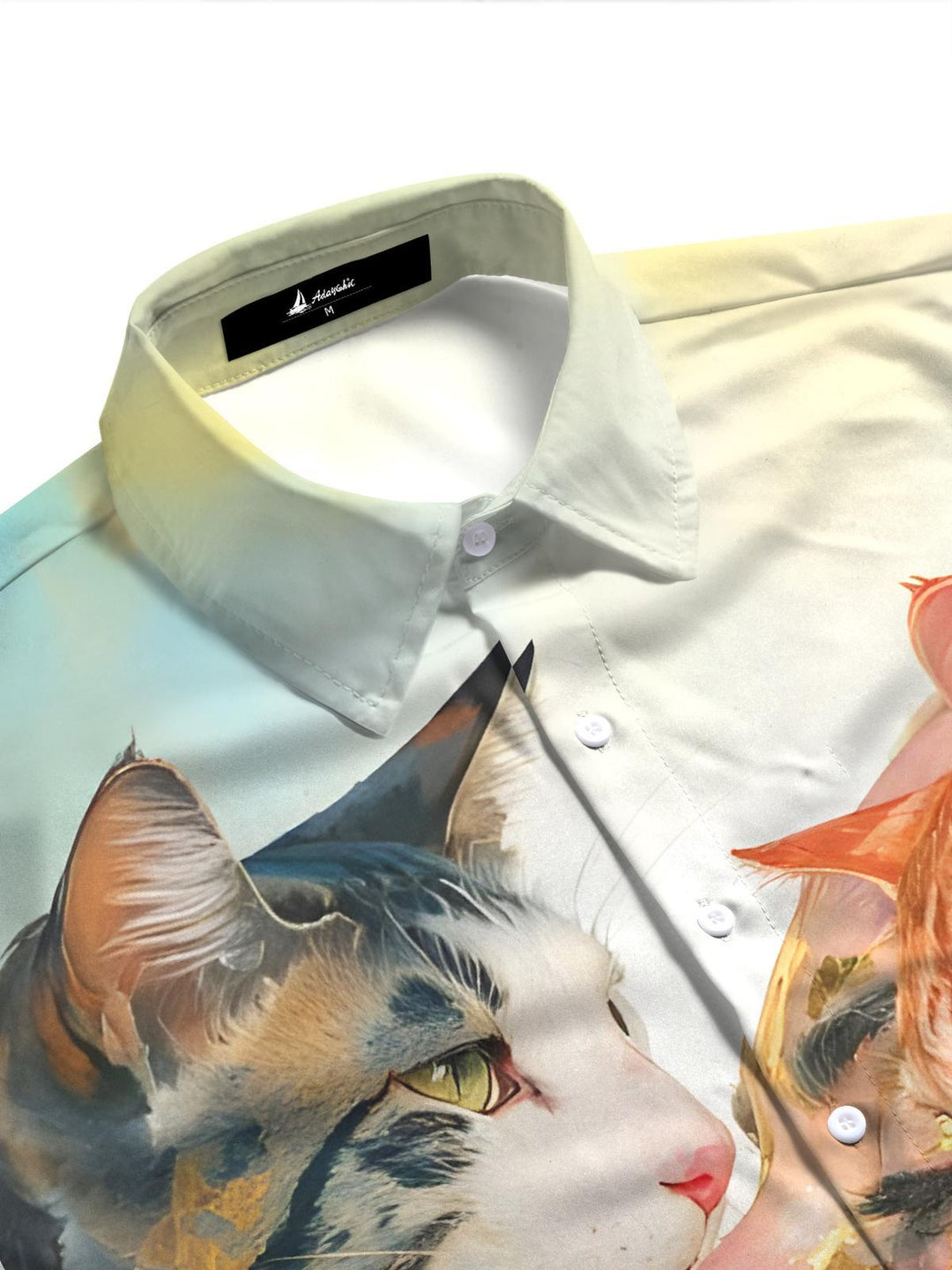 Art Cat Portrait Face Women's Short Sleeve Shirts