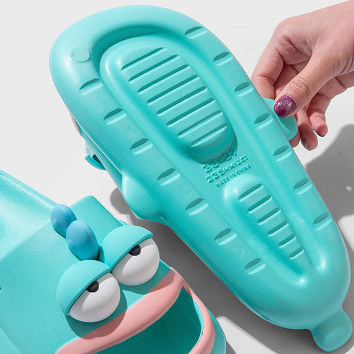 Fish Slippers for Women Open Toe Indoor Funny Animal Slippers Cartoon Anti-Slip Shower Slides for Bedroom ingenious