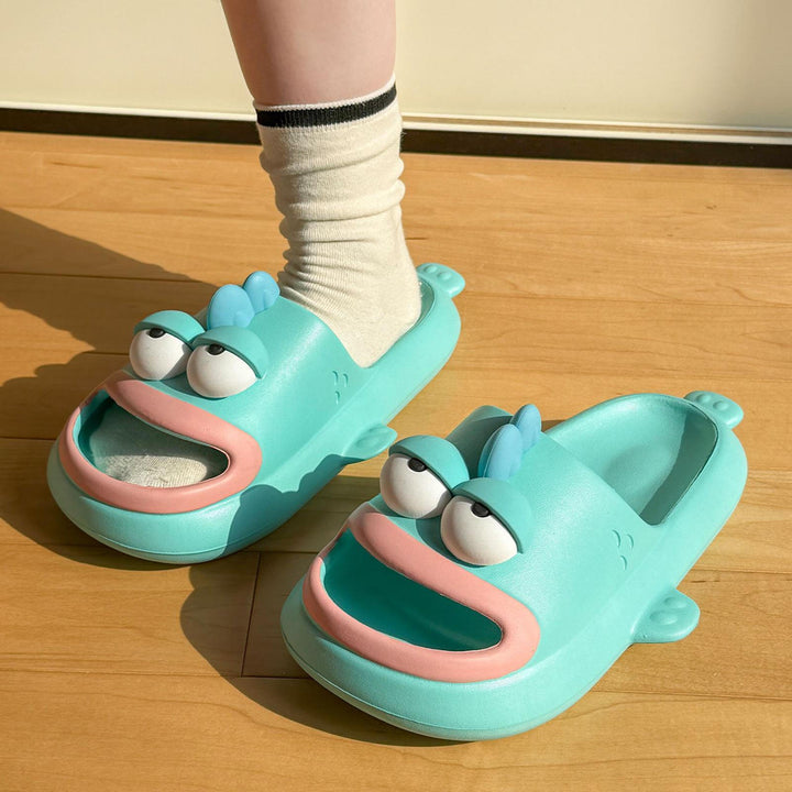 Fish Slippers for Women Open Toe Indoor Funny Animal Slippers Cartoon Anti-Slip Shower Slides for Bedroom ingenious
