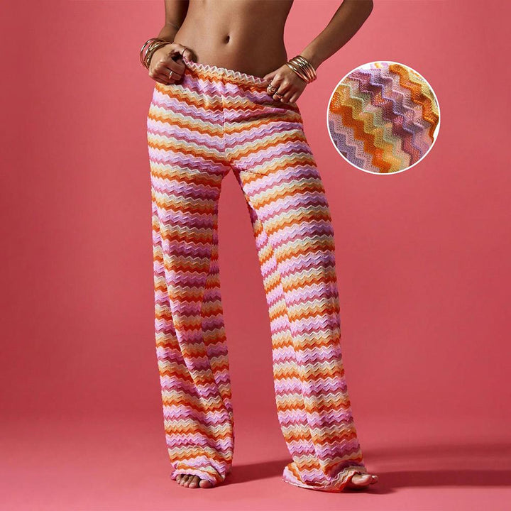 Striped Pants Women Wide Leg Elastic Waist Striped Wide Leg Pants Casual Loose Trousers for Everyday Wear exceptional