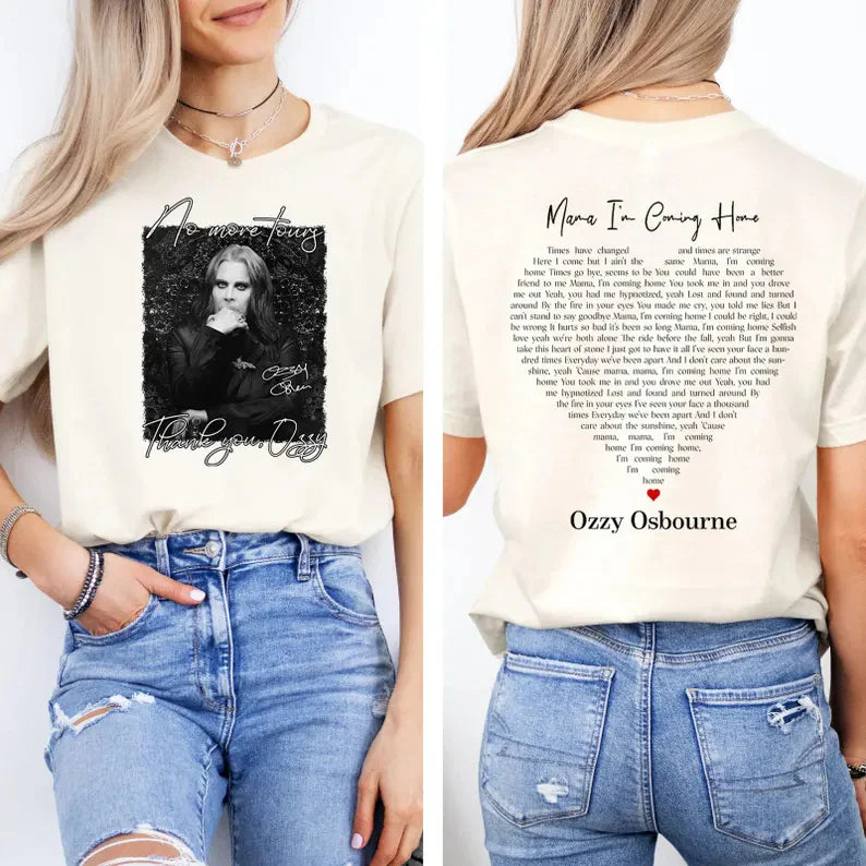 No More Tour Ozzy Osbourne Print Crew Neck T-shirt