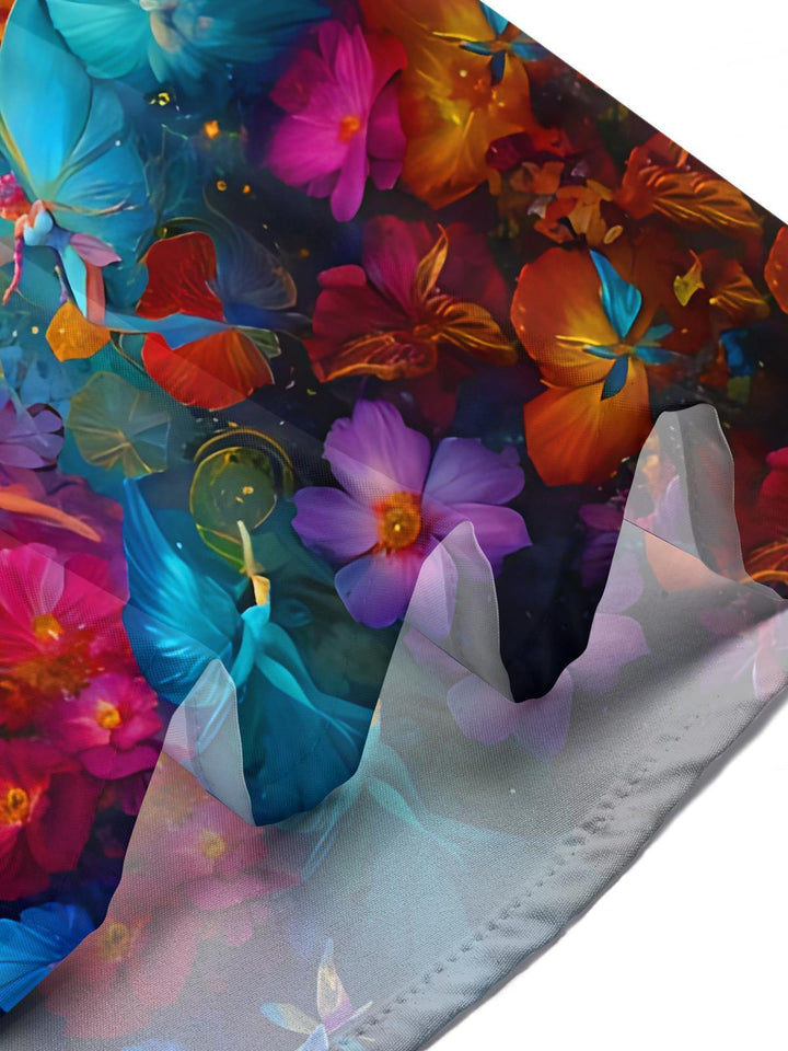 Colorful Butterfly Flower Fairy Women's Short Sleeve Shirts