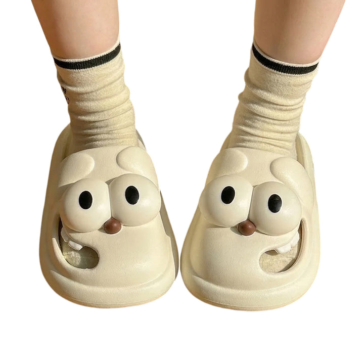 Animal Slippers for Women Closed Toe Cartoon Dog Slippers Casual Thick Sole Indoor Slides for Home Bedroom heathly