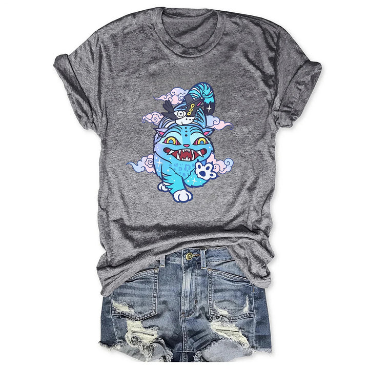 Demon Hunter Derpy Tiger Crew Neck T-shirt