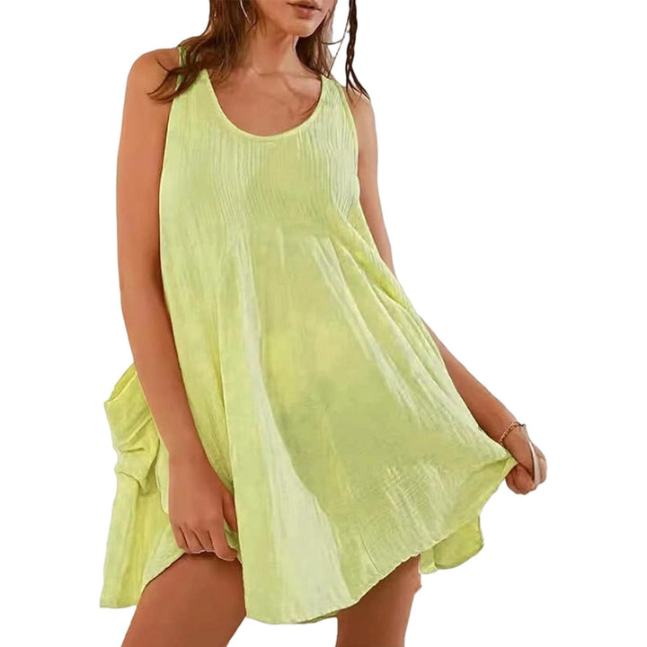 Babydoll Dress for Women Scoop Neck Loose Tank Top Dress Sleeveless Swing Flowy Sundresses for Daily Wear gorgeous