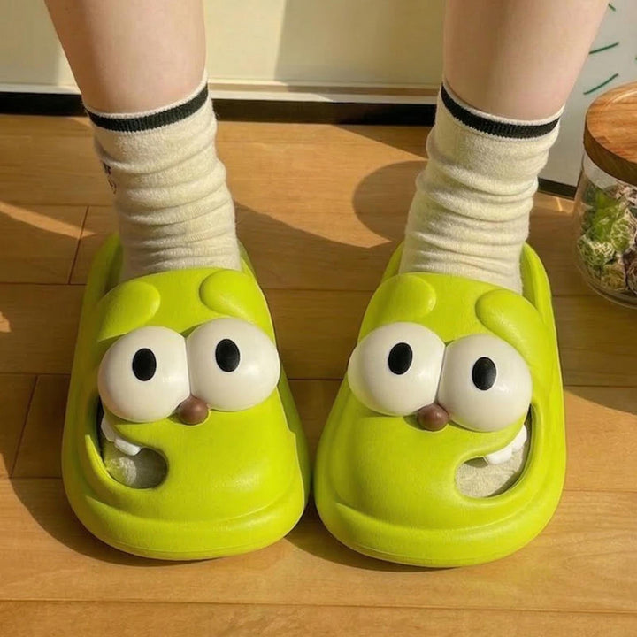 Animal Slippers for Women Closed Toe Cartoon Dog Slippers Casual Thick Sole Indoor Slides for Home Bedroom heathly