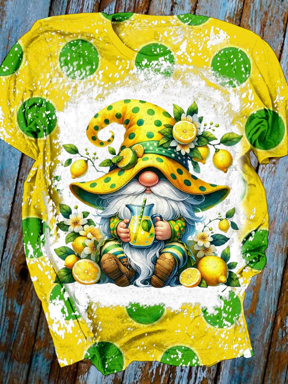 Vacation Lemon Gnome Crew Neck T-shirt