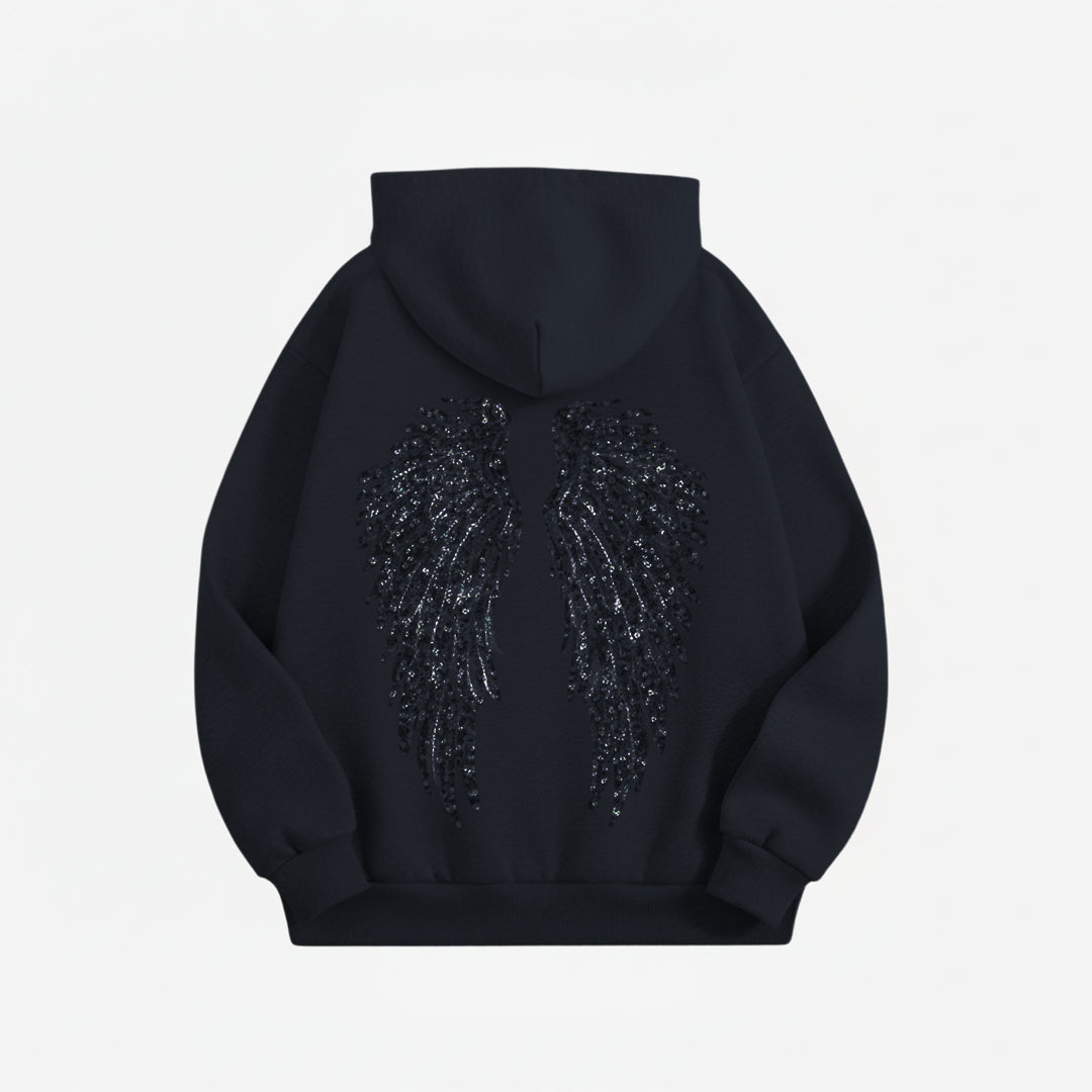 Angel Wings Hoodie Women Sequin Glitter Casual Oversized Long Sleeve Pullover Hoodies Trendy Tops for Travel here