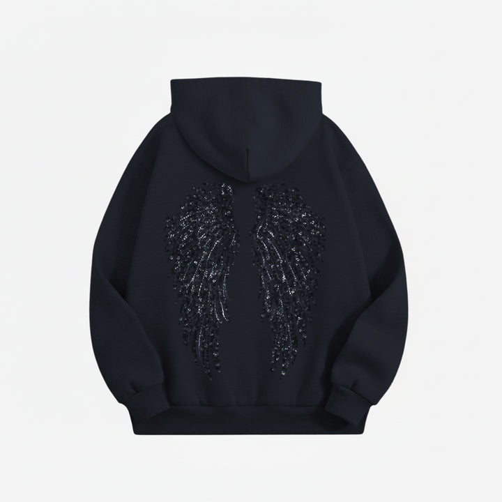 Angel Wings Hoodie Women Sequin Glitter Casual Oversized Long Sleeve Pullover Hoodies Trendy Tops for Travel here