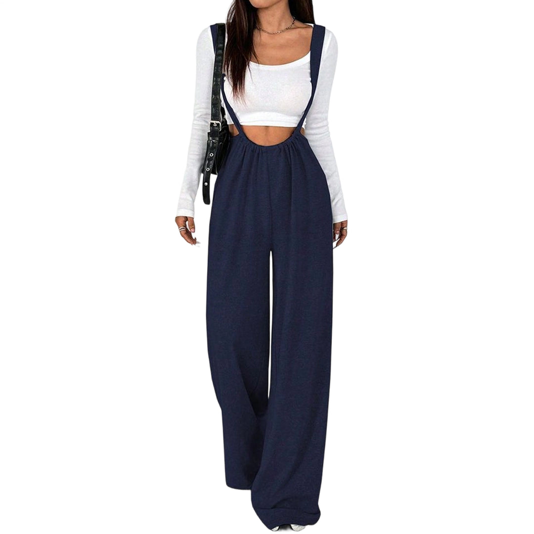 Womens Suspender Pants High Waisted Casual Sleeveless Jumpsuit Baggy Wide Leg Suspender Overalls for Travel classy
