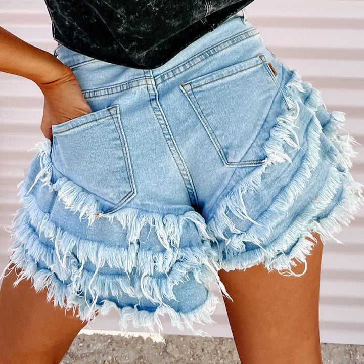 Ripped Jean Shorts for Women Frayed Raw Hems Ripped Stretchy Jeans Shorts Sexy Hot Pants for Daily Wear fine