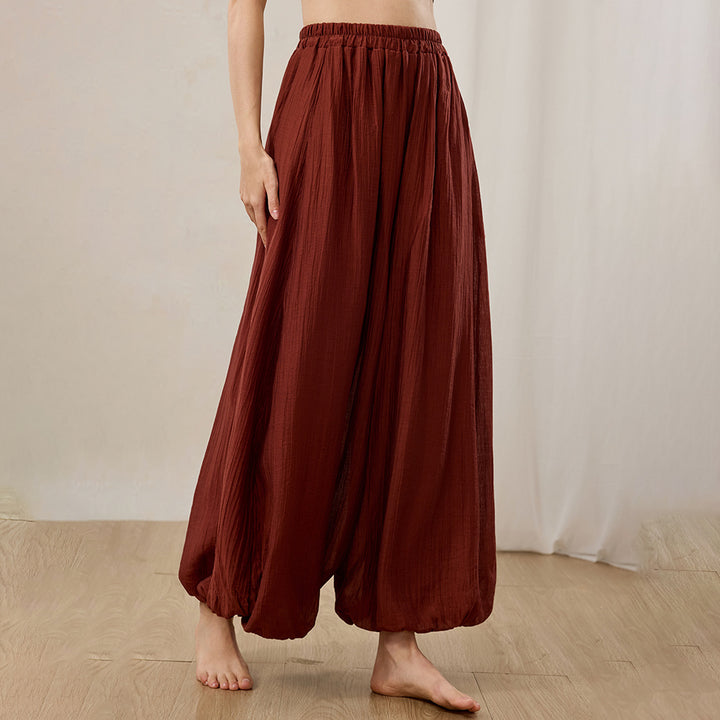 Yoga Harem Pants Women Elastic Waist Casual Yoga Pants Boho Flowy Hippie Trousers for Workout Sports Dance like-minded