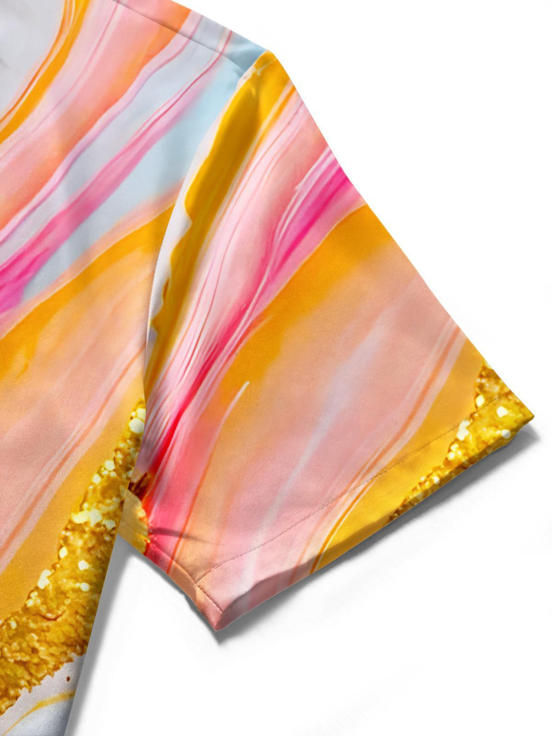 Abstract Art Gold Foil Fluid Marble Women's Short Sleeve Shirts
