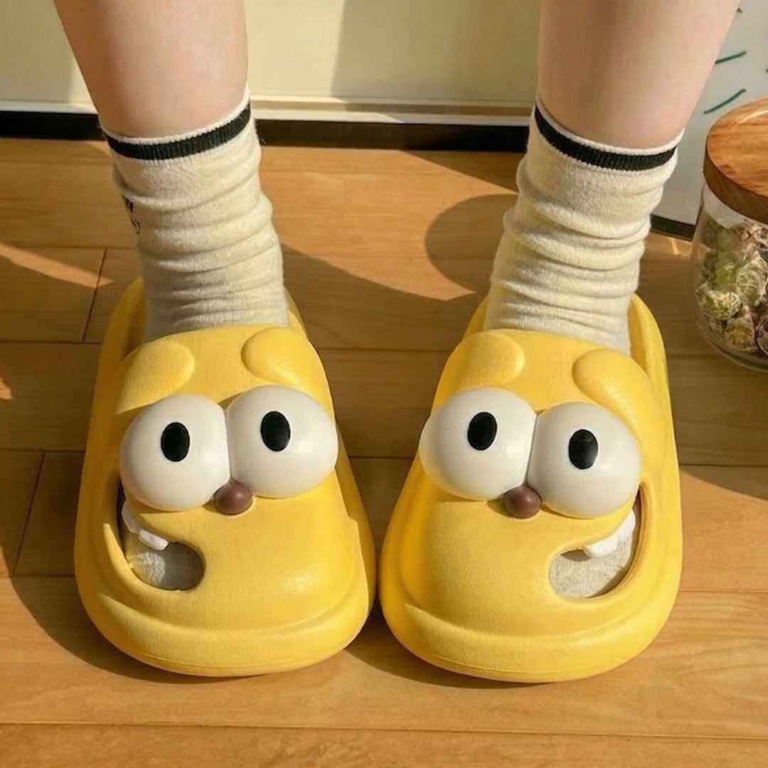 Animal Slippers for Women Closed Toe Cartoon Dog Slippers Casual Thick Sole Indoor Slides for Home Bedroom heathly